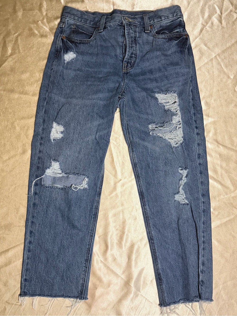 Old Navy High-Rise Slouchy Straight Distressed Secret-Slim Pockets Jeans Size 6